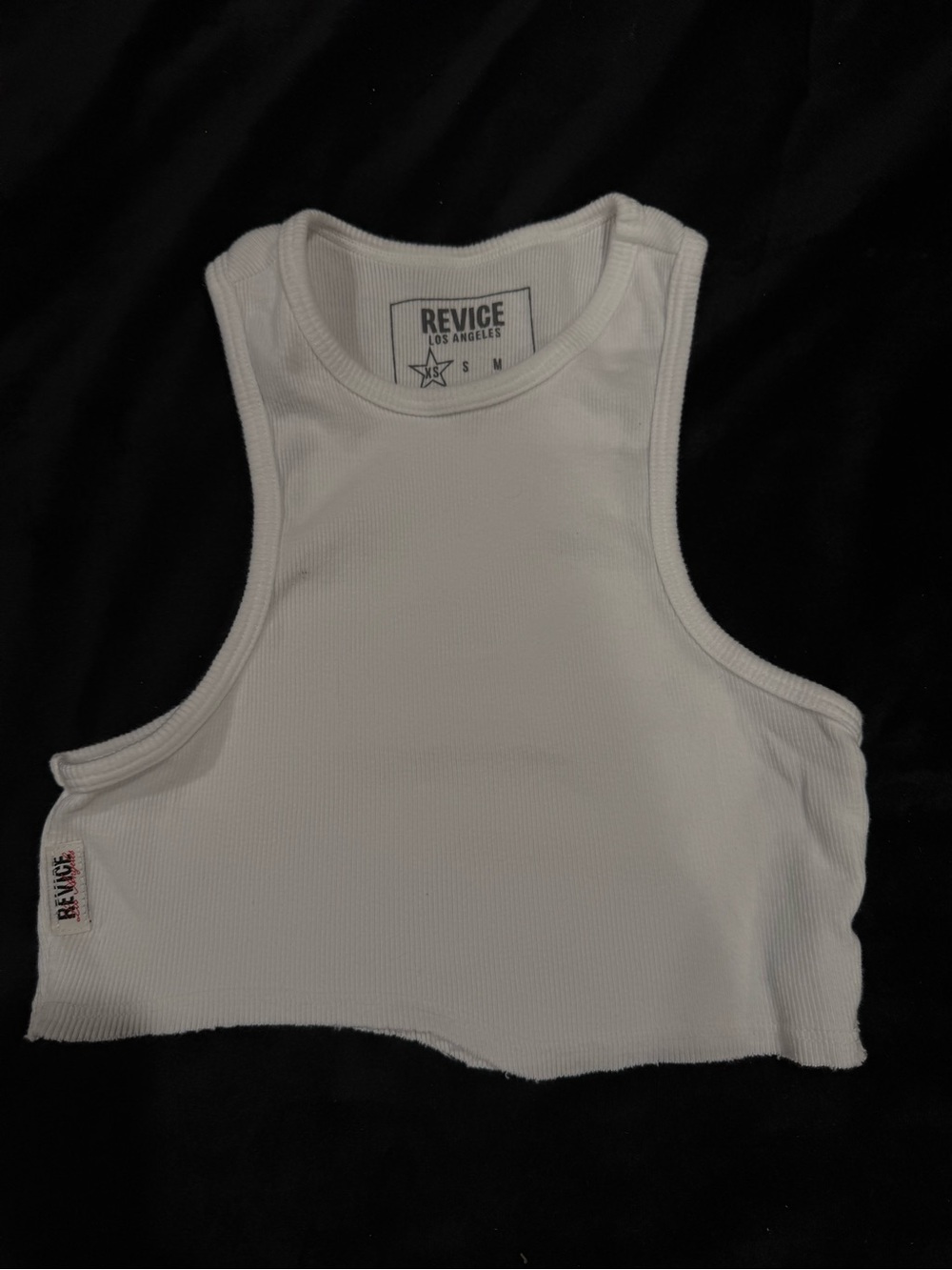 Revice Los Angeles White Ribbed Crop Tank